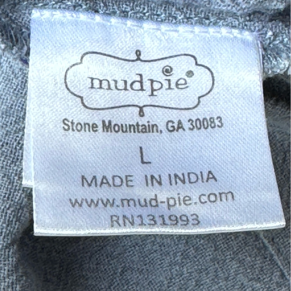 NWT Mud Pie Finnegan Ric Rac Dress in Stonewash Blue Sz L - Picture 15 of 16